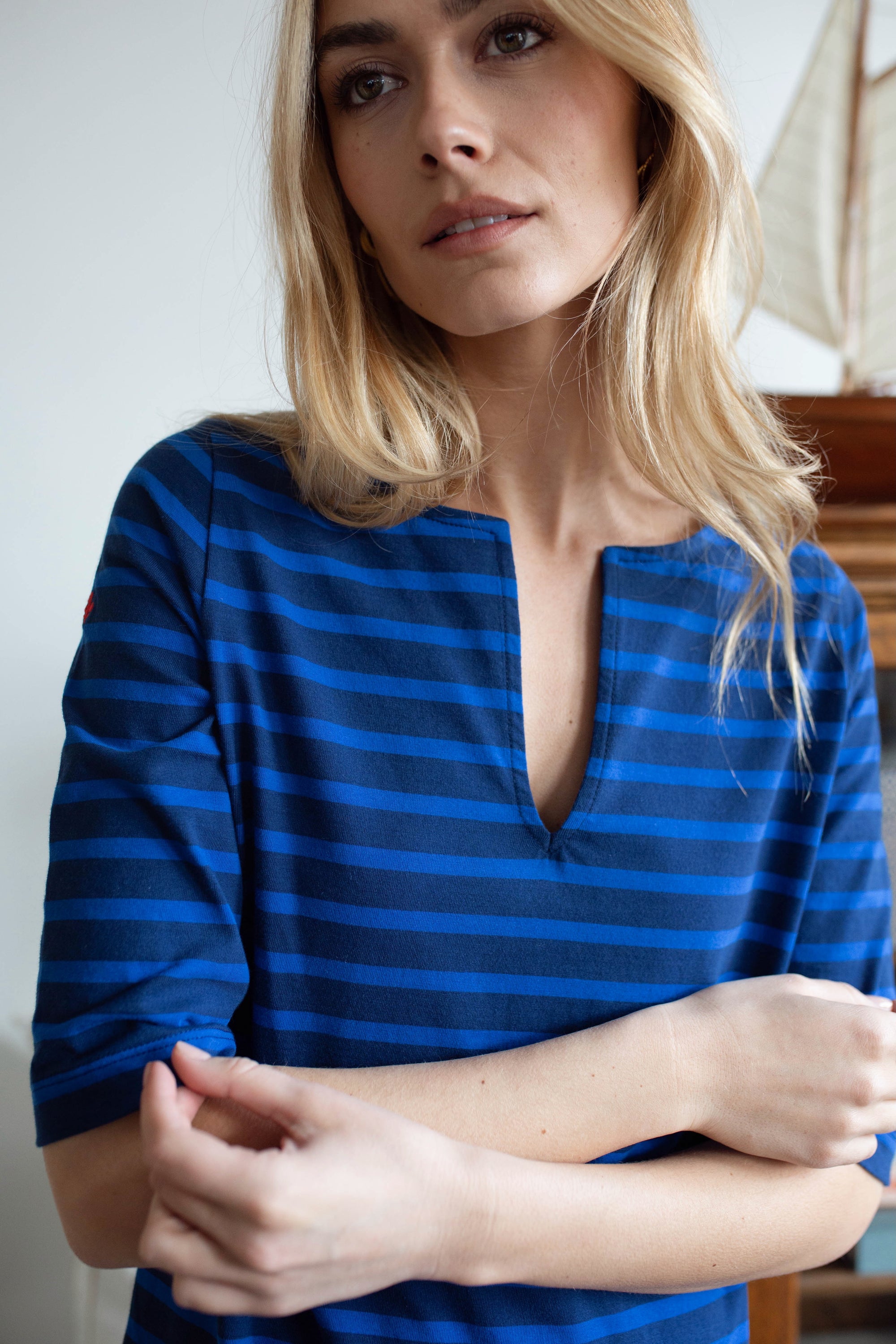 Mariner Tunic Dress - Tidal/Navy