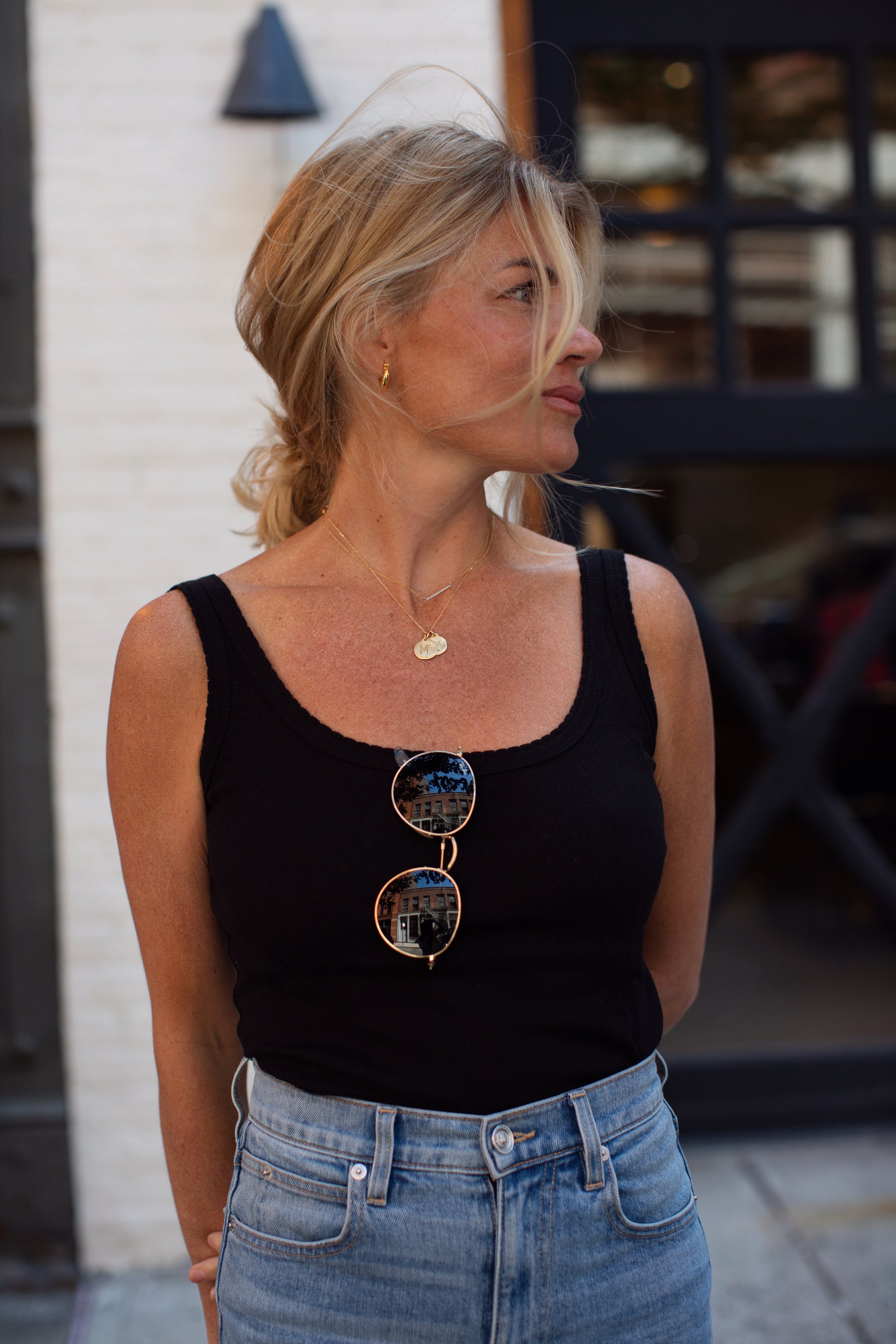 Pointelle Tank - Black