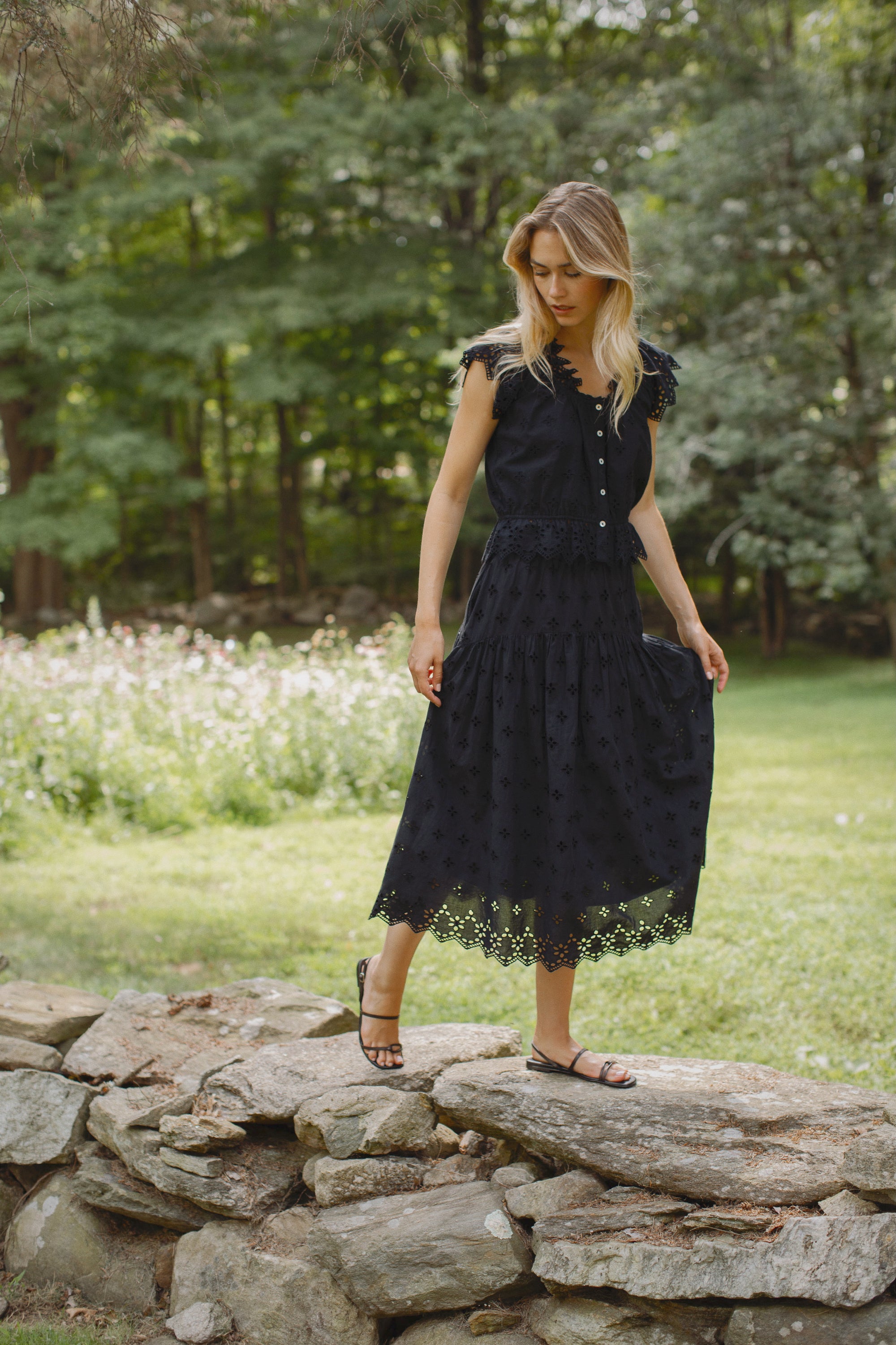 Louisa Skirt - Black Eyelet