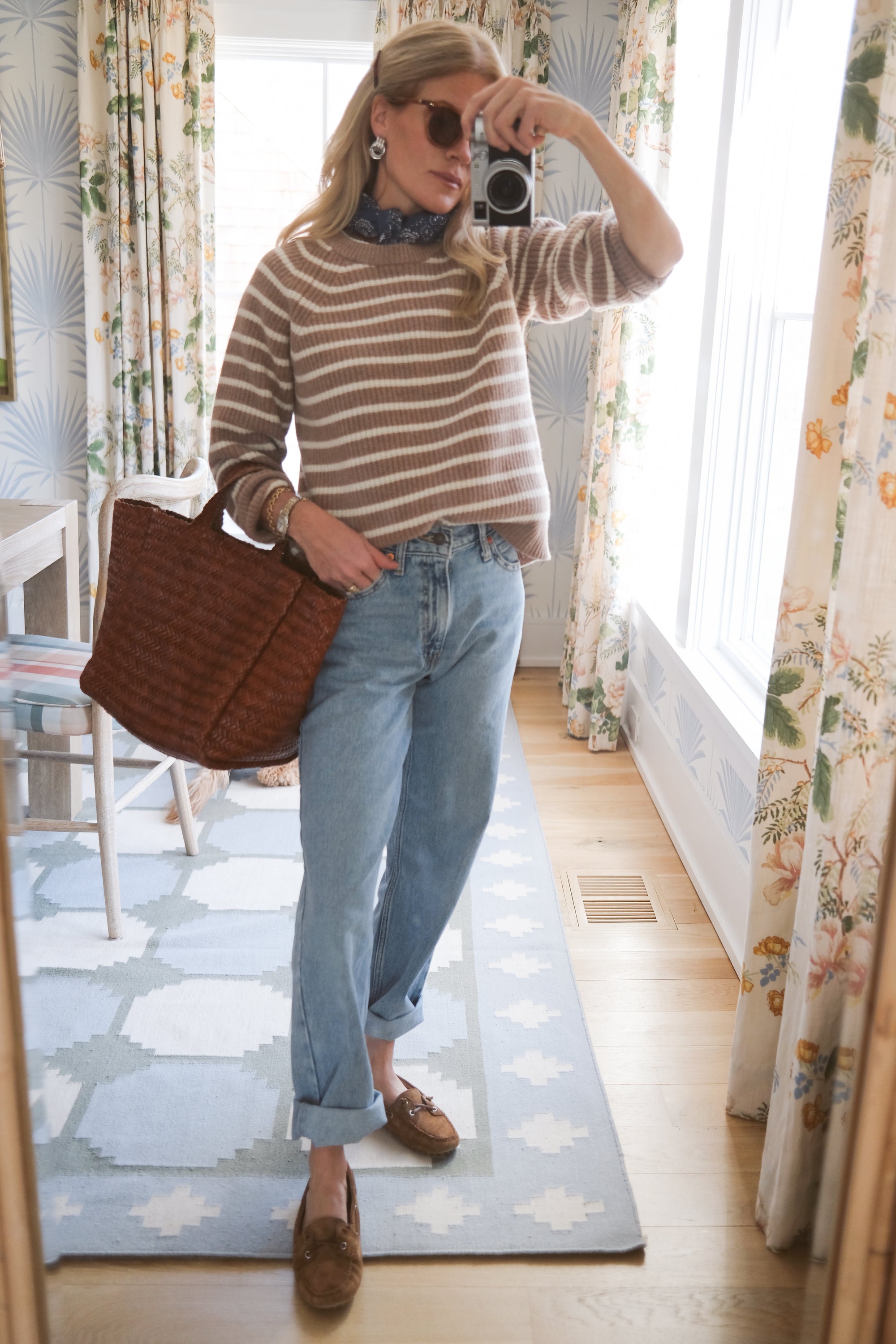 Marea Sweater - Camel Ivory Stripe