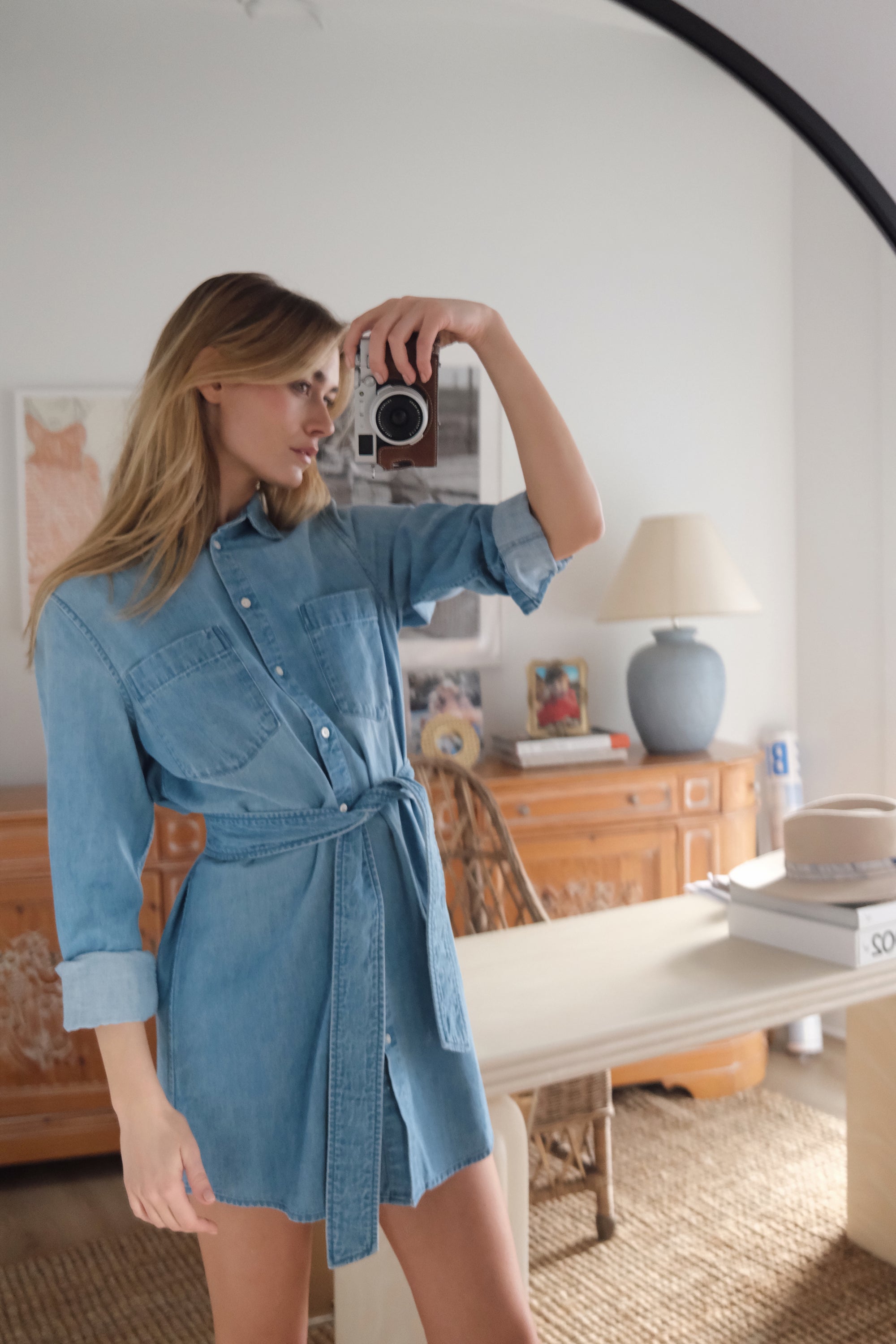 Denim Shirt Dress - Pale Wash