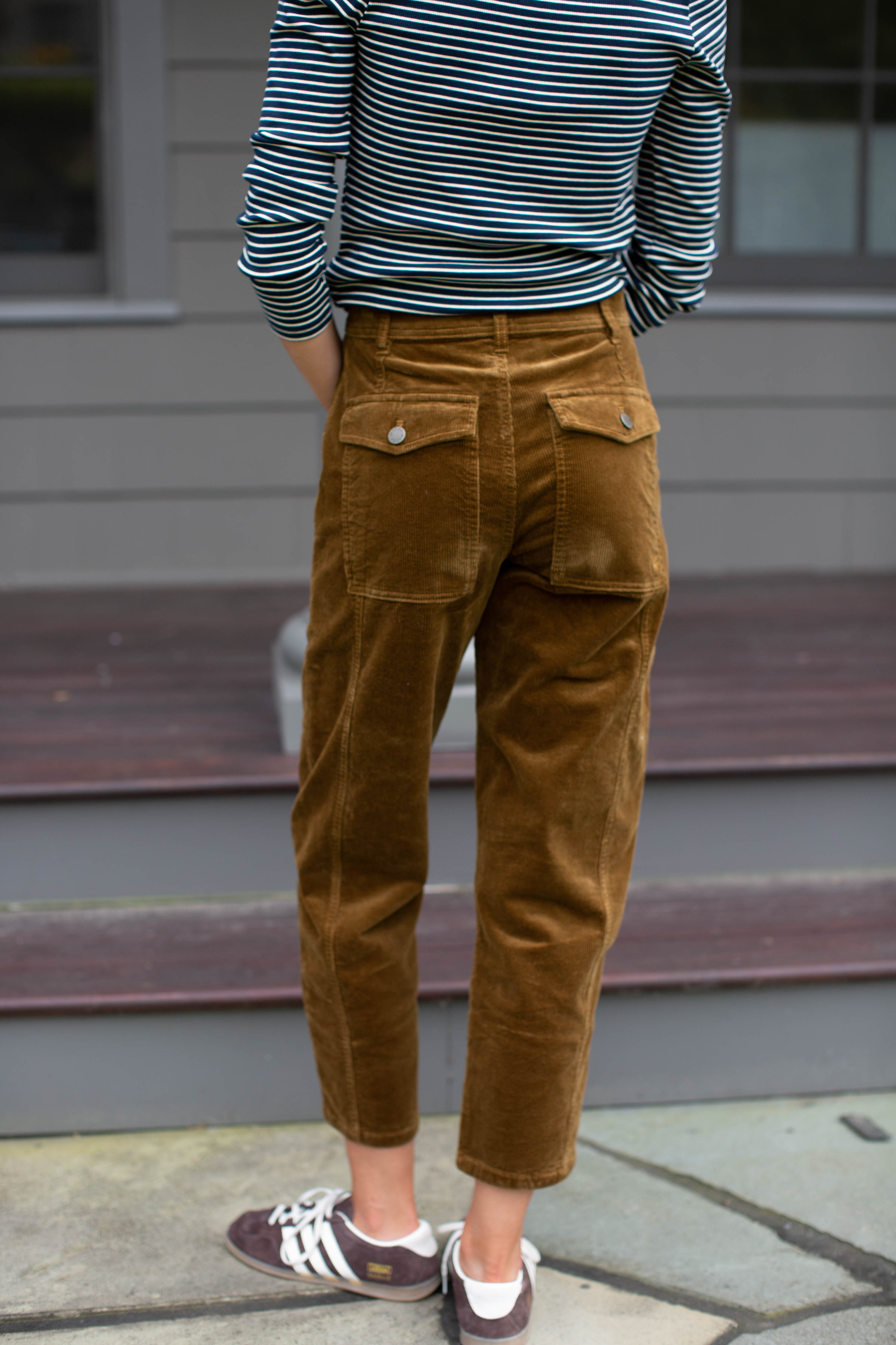 Meade Corduroy High Rise Barrel Pant - Moss – Marea by Liz Joy