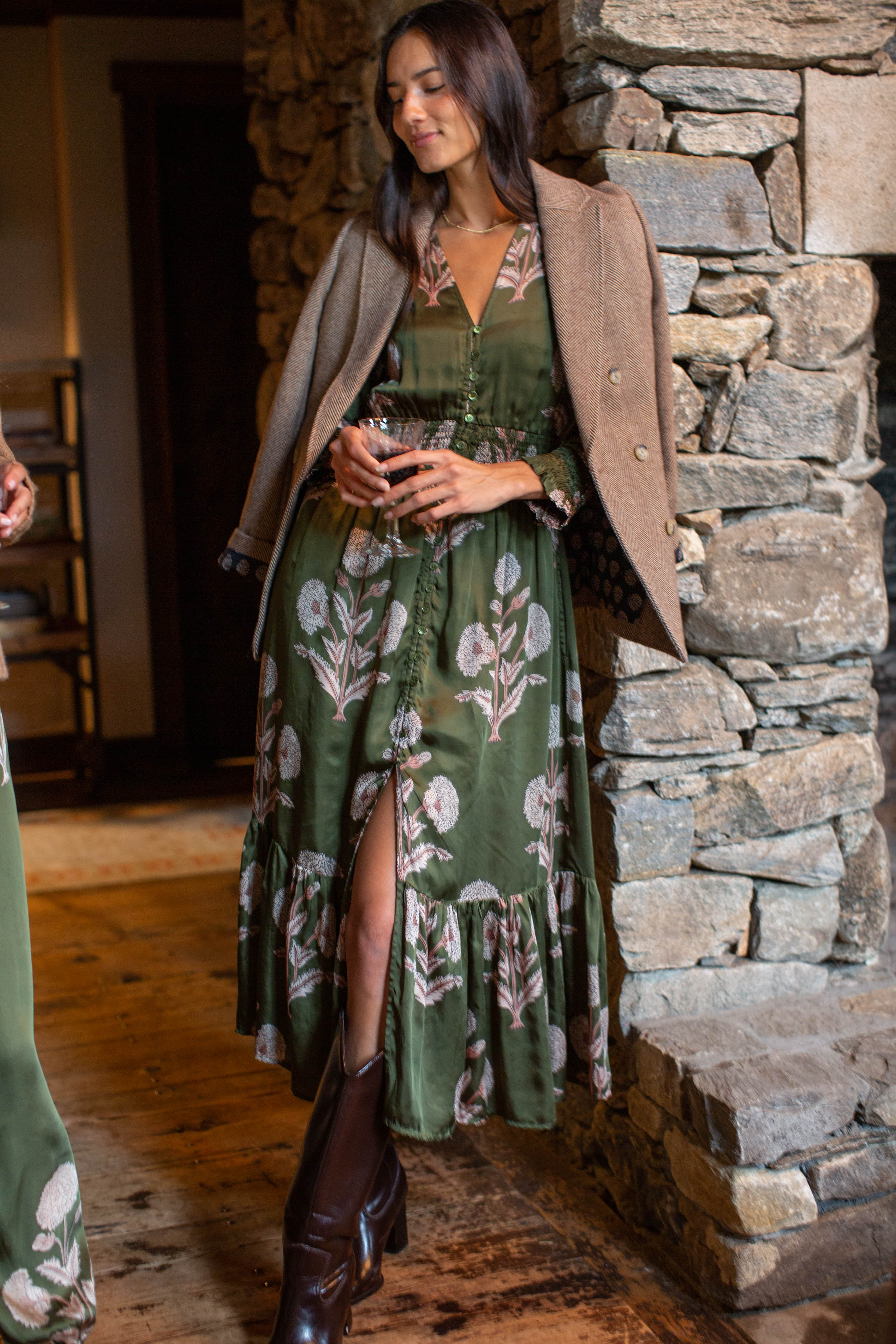 OHGA LADYブラウス 1166 Francesca Dress - Olive Zinnia – Marea by Liz Joy