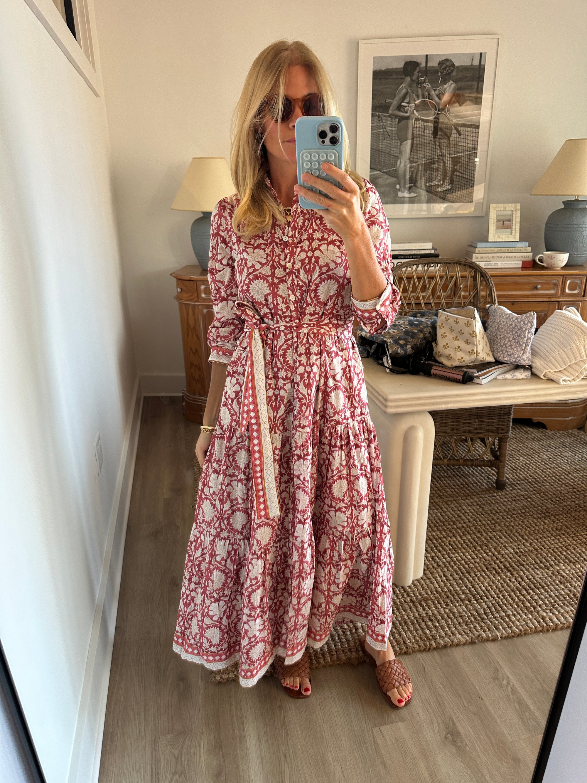 marea shirt dress Marea by Liz Joy Short Sleeve Shirt Dress - Indigo Striped Hollyhock - Female