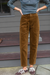 Meade Corduroy High Rise Barrel Pant - Moss