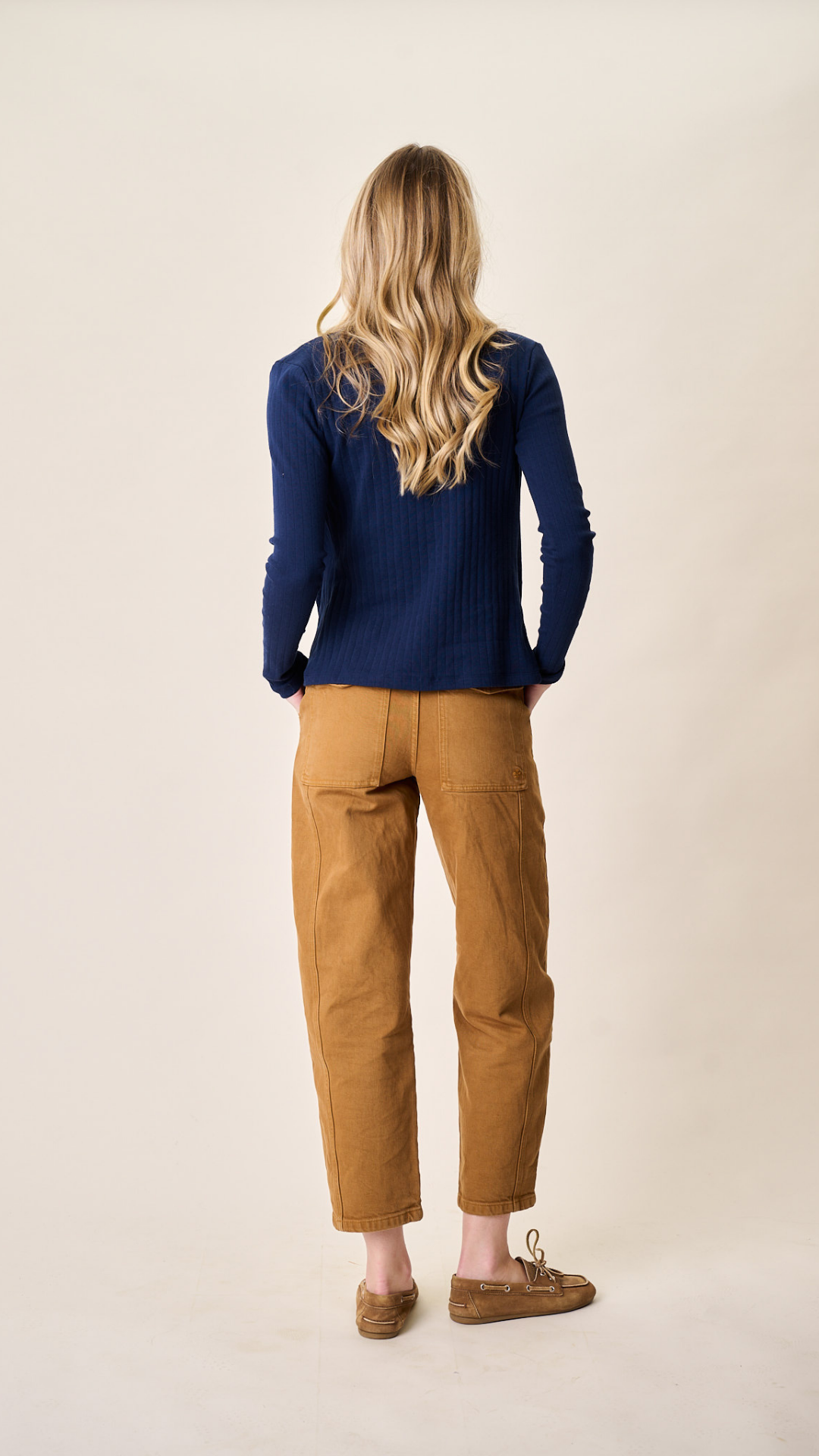 Meade High Rise Barrel Jean - Golden Brown