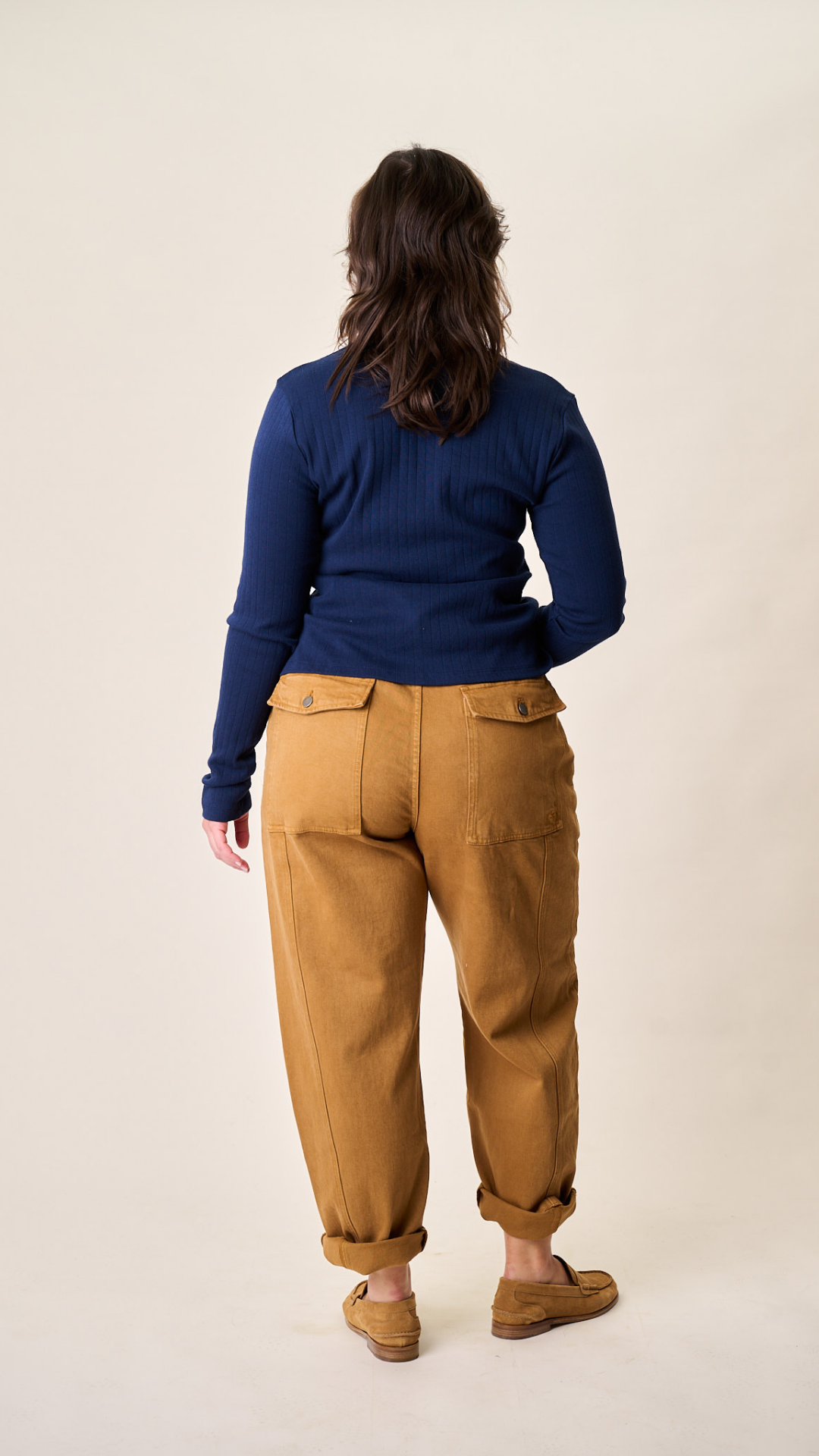 Meade High Rise Barrel Jean - Golden Brown