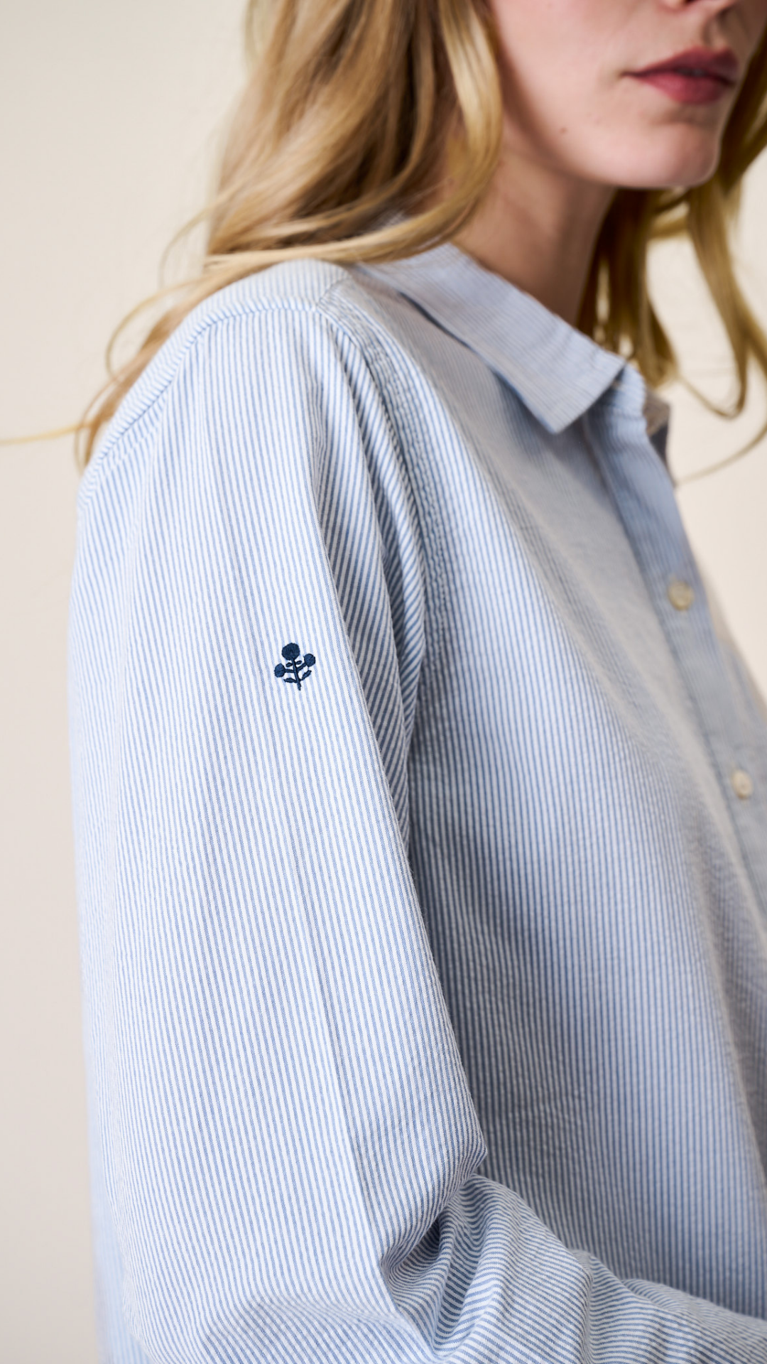 Favorite Shirt - Blue/White Boyfriend Stripe