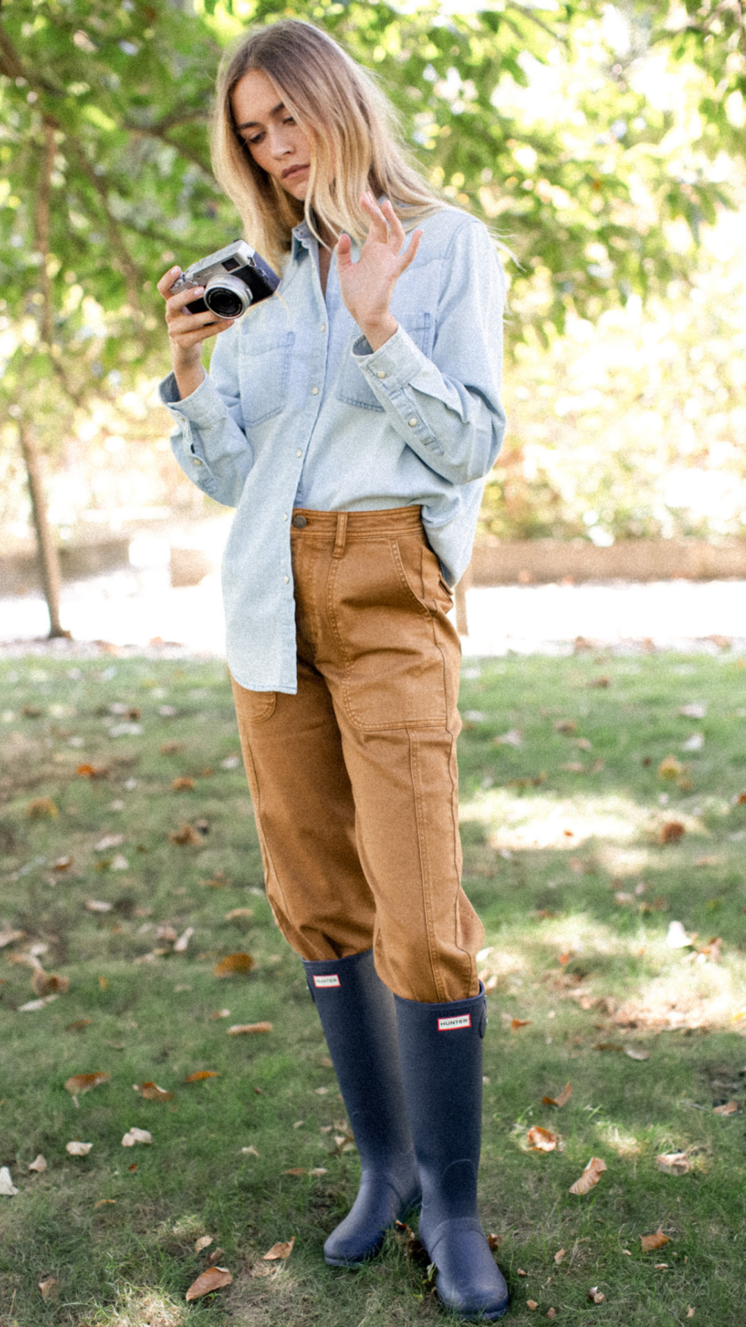 Meade High Rise Barrel Jean - Golden Brown