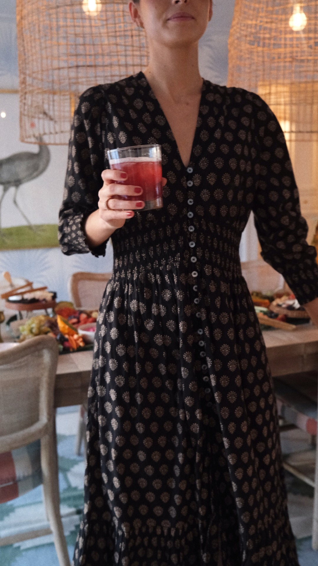 Francesca Dress - Black Mini Meadow