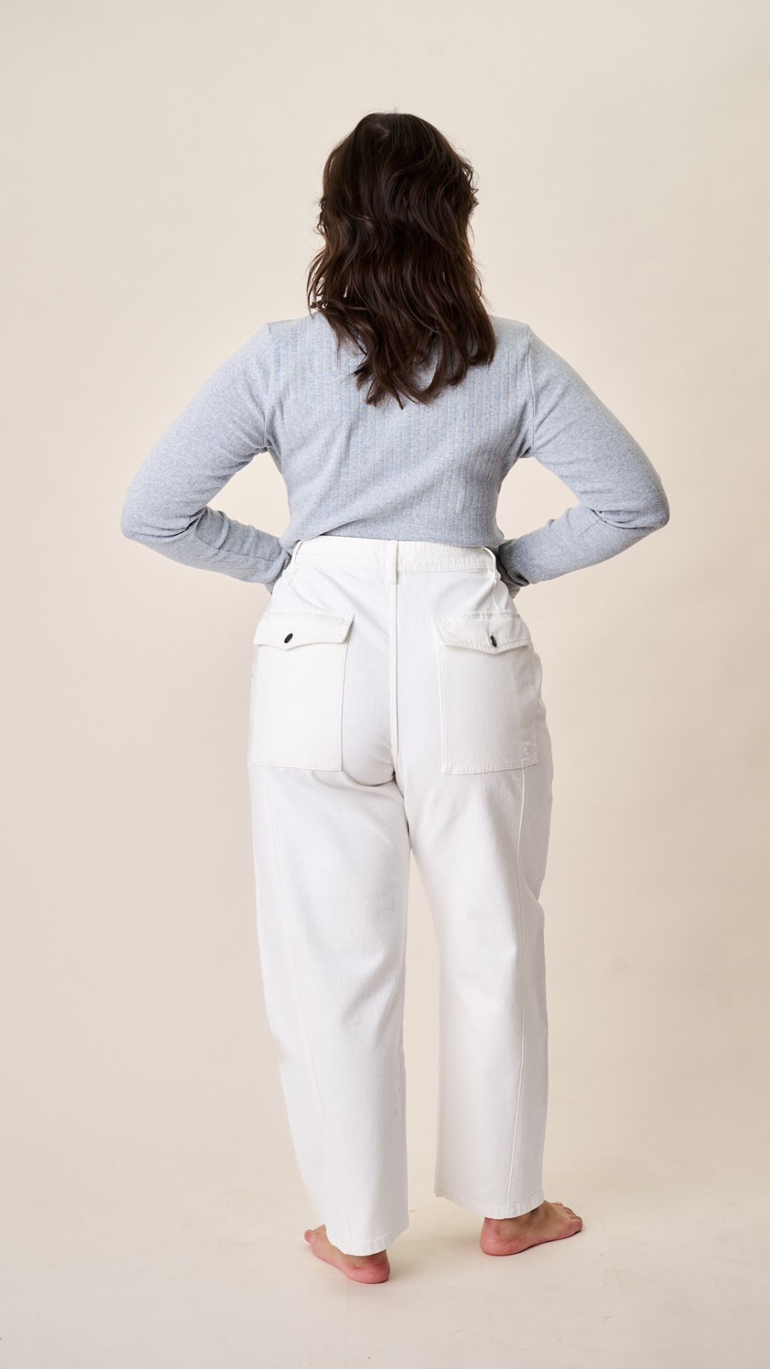 Meade High Rise Barrel Jean - White