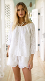 Sophie Top - White Demi Eyelet
