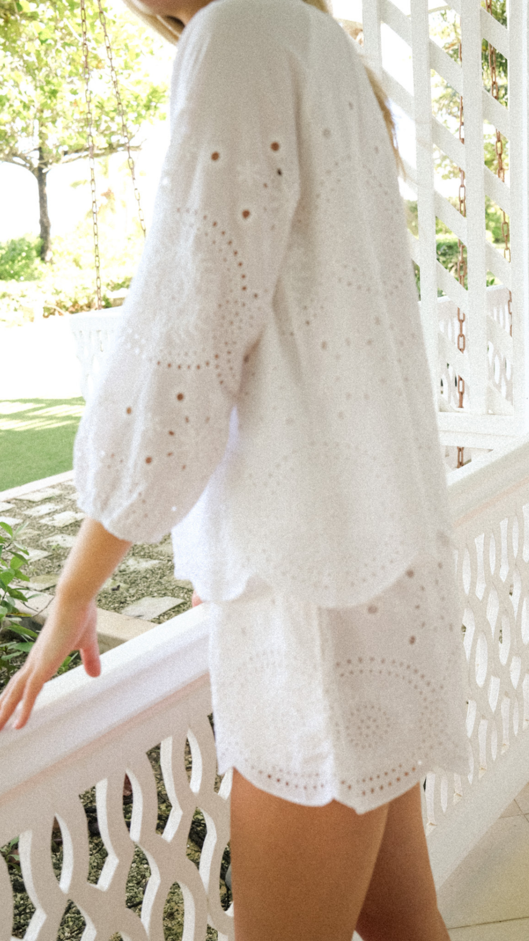 Laura Shorts - White Demi Eyelet