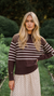 Millie Cotton Rollneck Sweater - Chocolate/Ivory Stripe