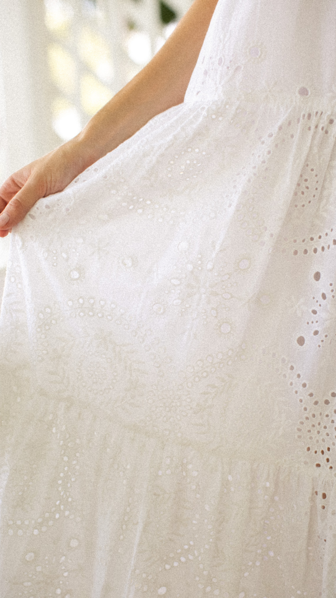 Camille Dress - White Demi Eyelet