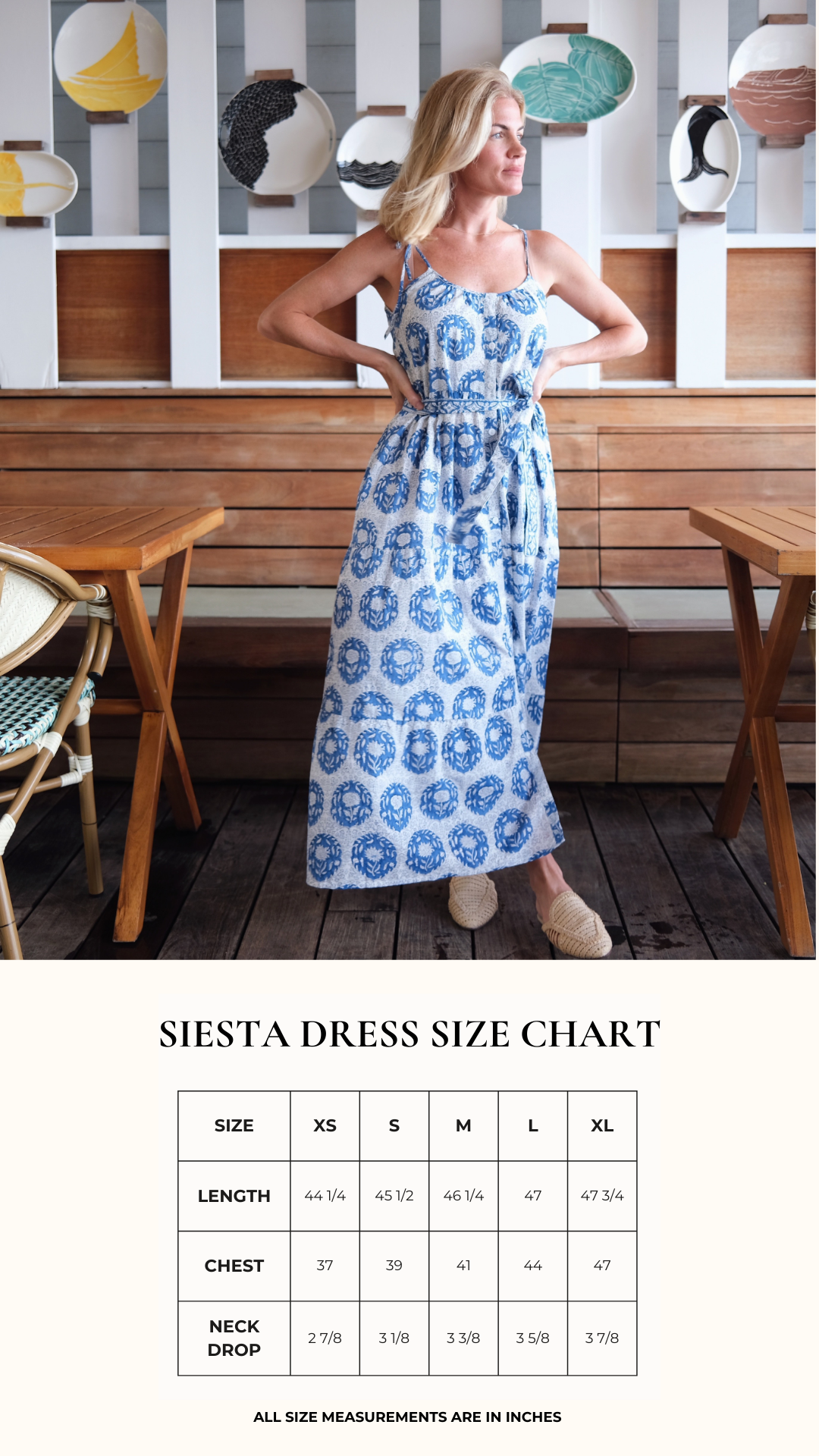 Siesta Dress - Blue White Multi