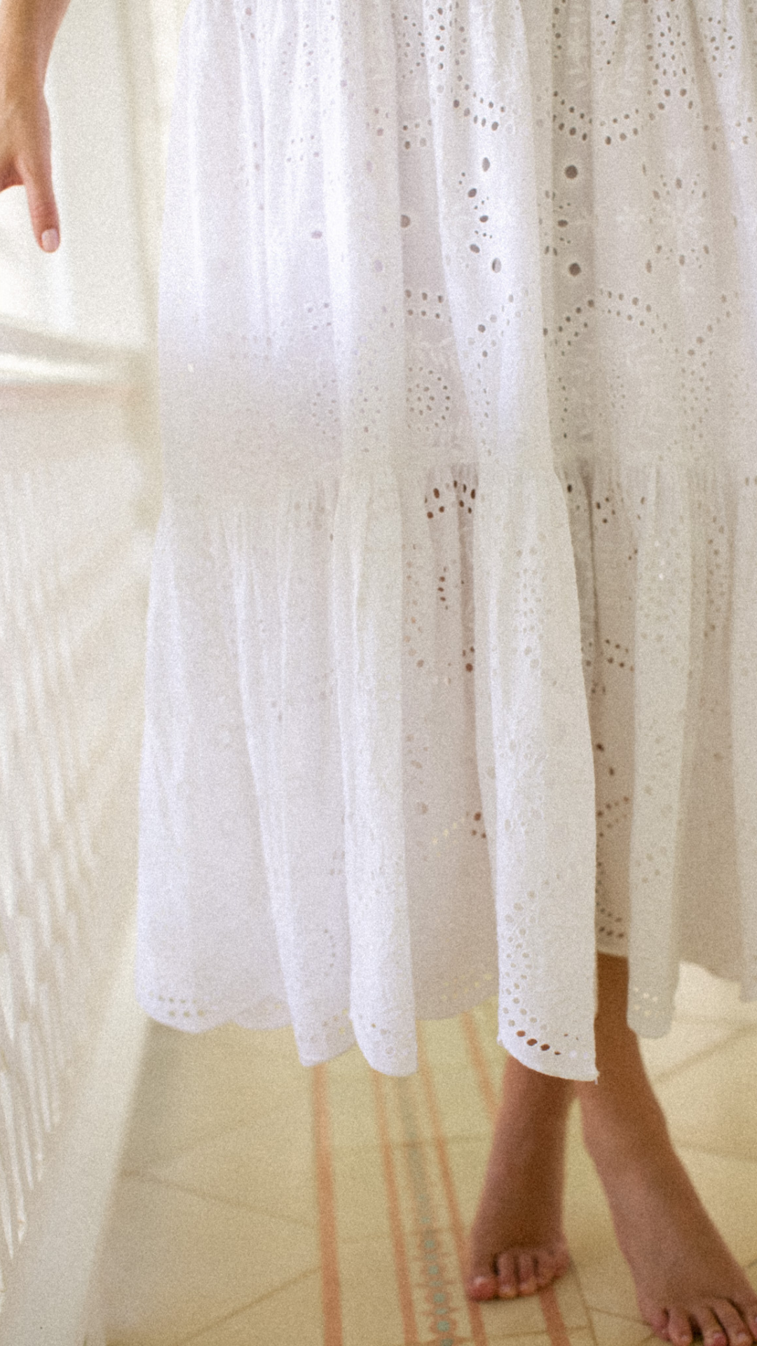 Camille Dress - White Demi Eyelet