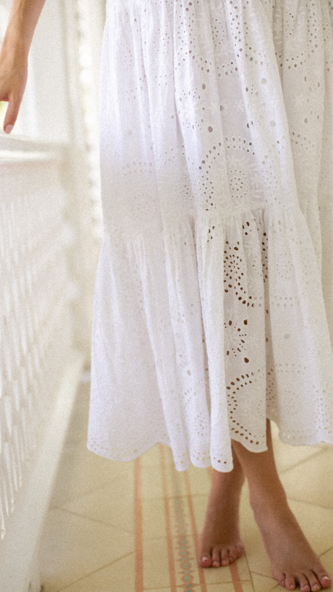 Camille Dress - White Demi Eyelet