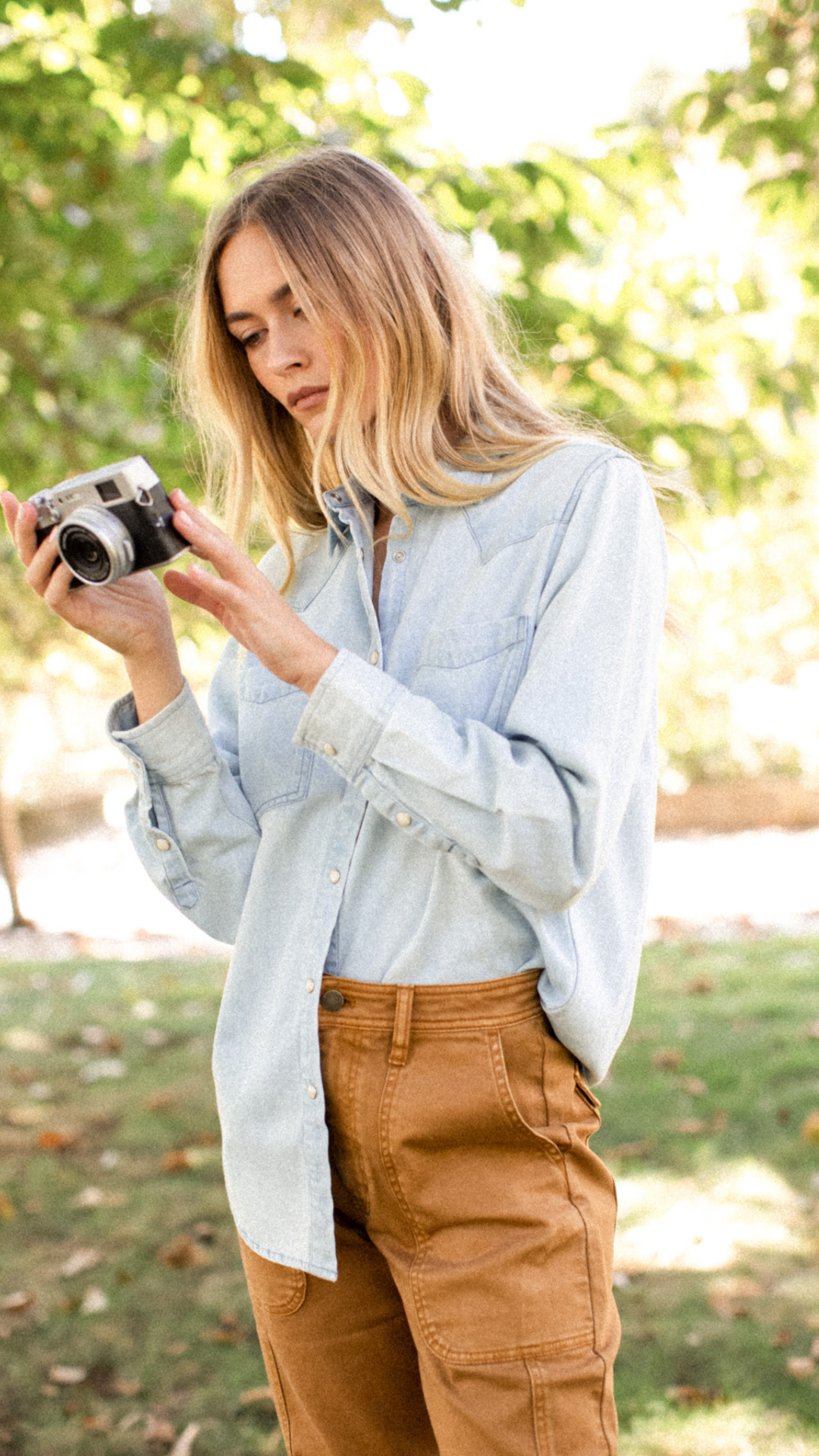 Denim Western Shirt - Pale Wash