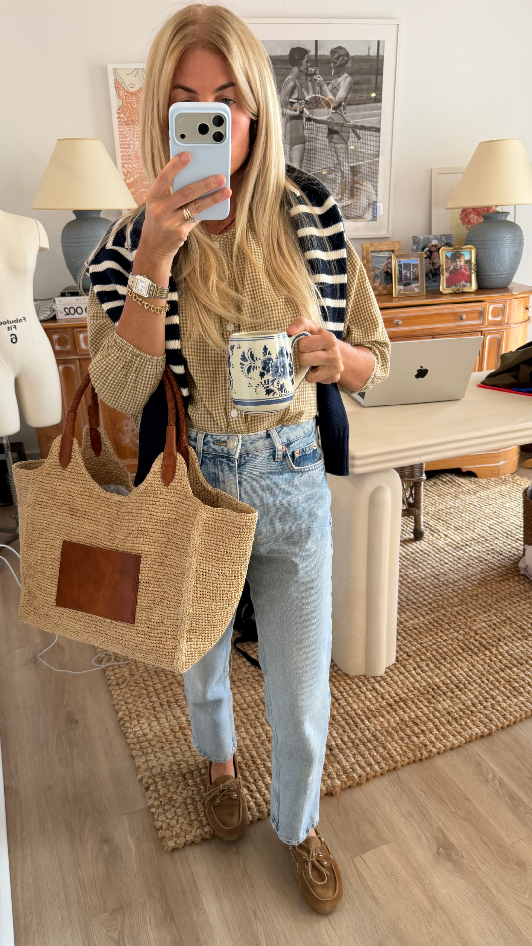 Raffia Langley Tote - Natural