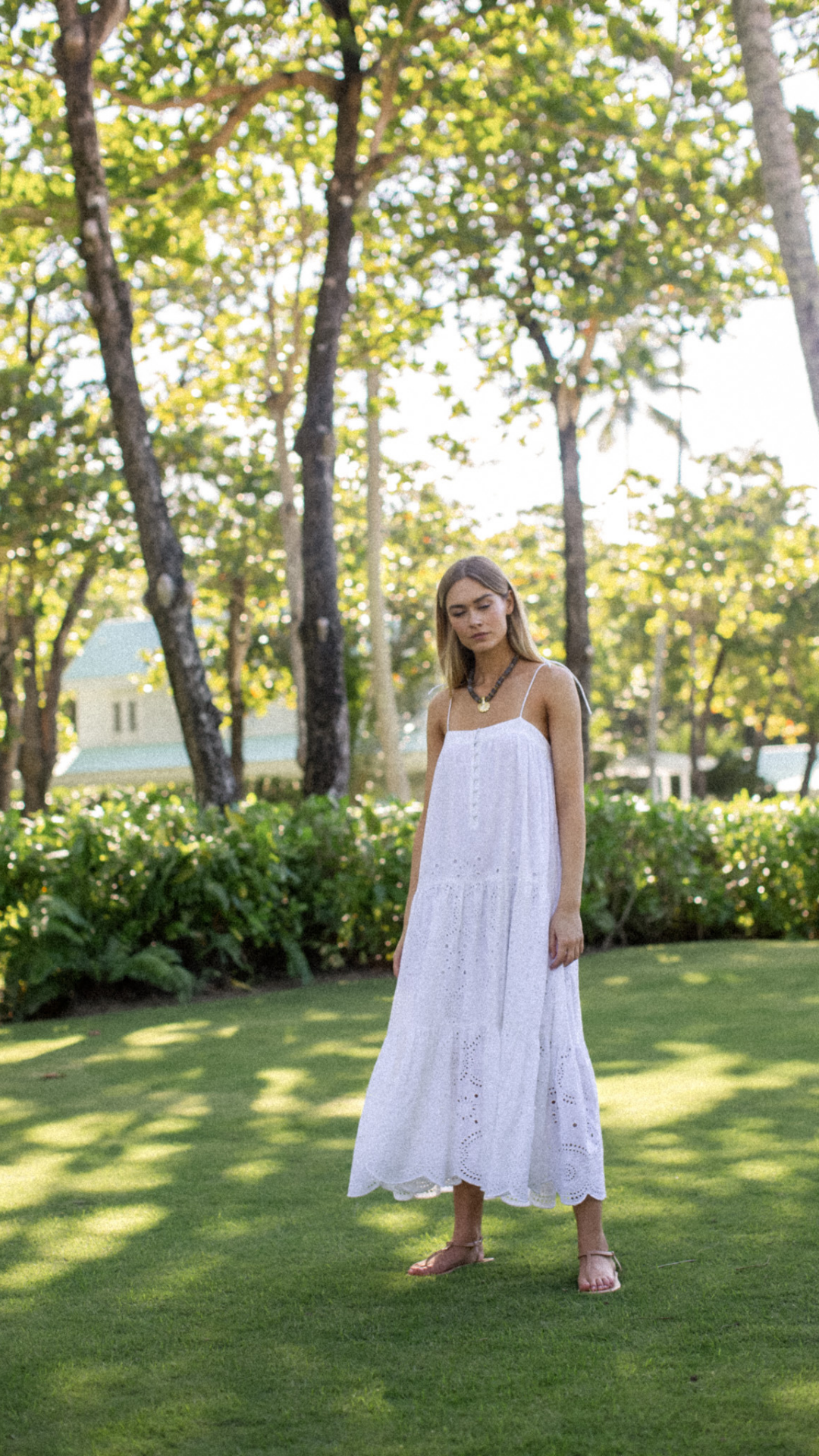 Camille Dress - White Demi Eyelet