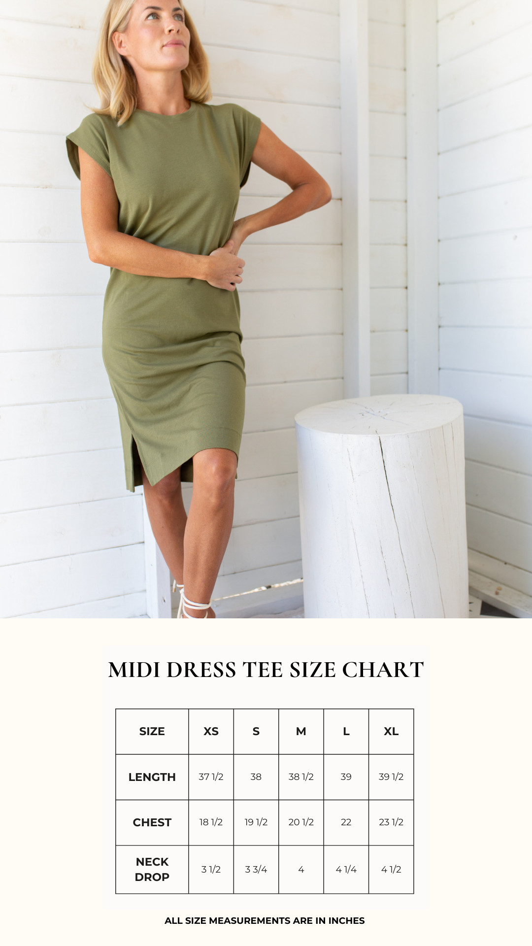 Soft Tee Midi Dress - Olive