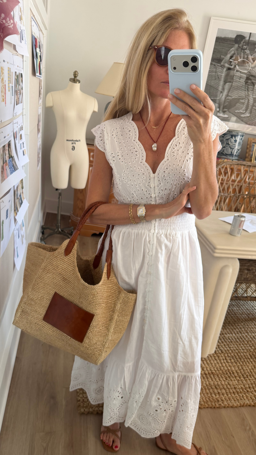 Raffia Langley Tote - Natural