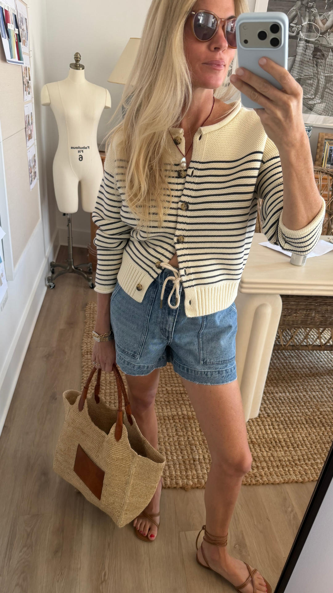 Raffia Langley Tote - Natural