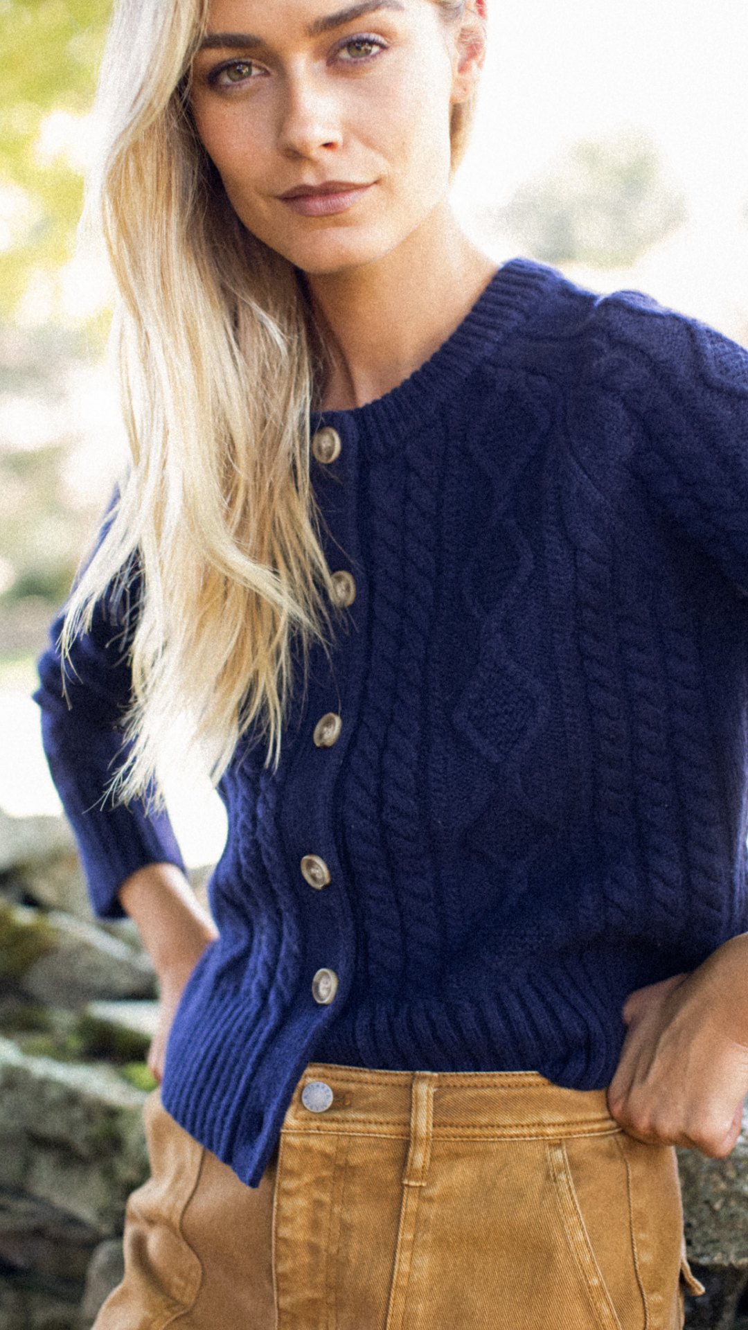 Francis Cable Knit Cardigan - Navy – Marea by Liz Joy Francis Cable Knit Cardigan - Navy – Marea by Liz Joy