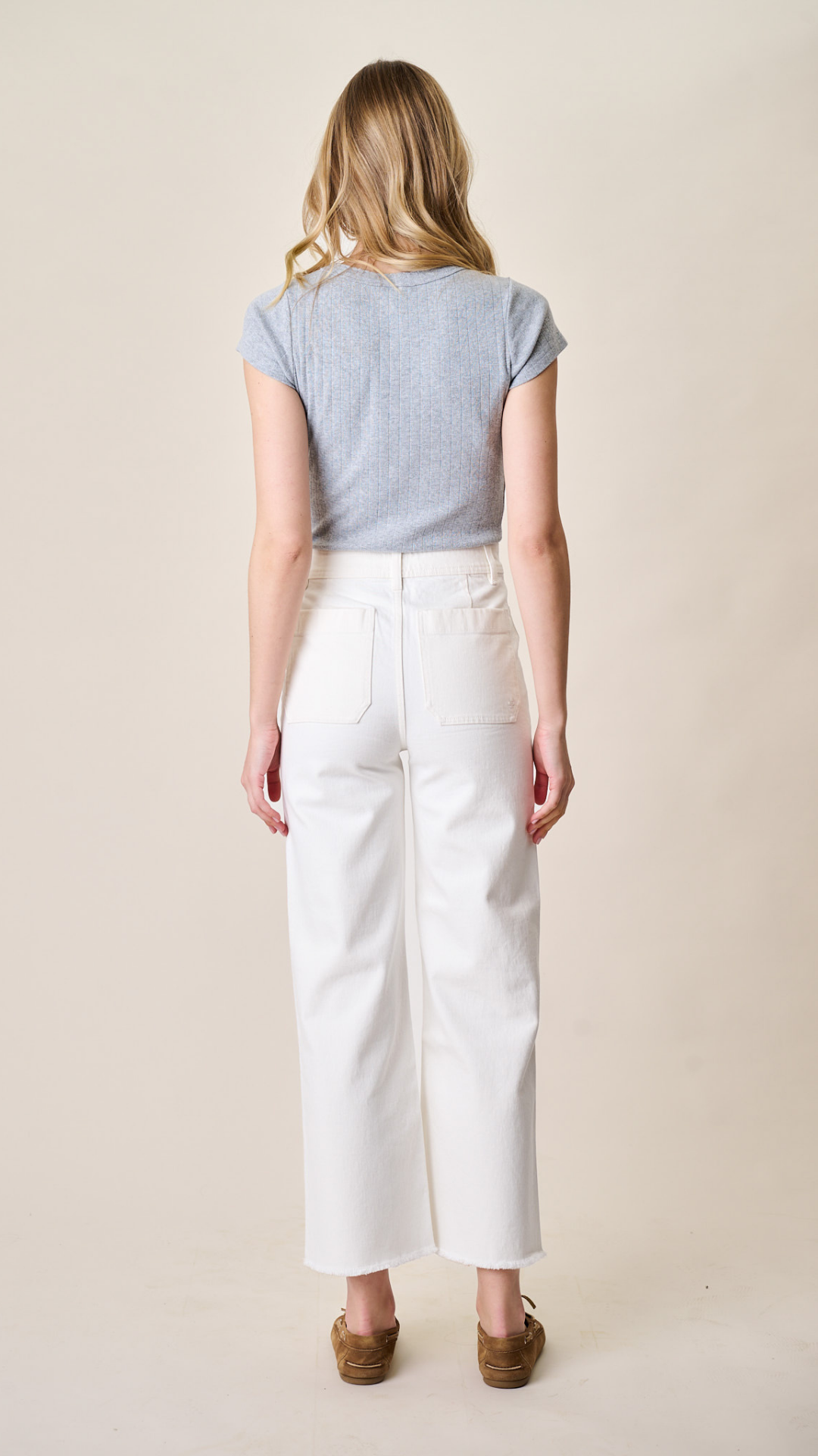 Haven High Rise Wide Leg Jean - White