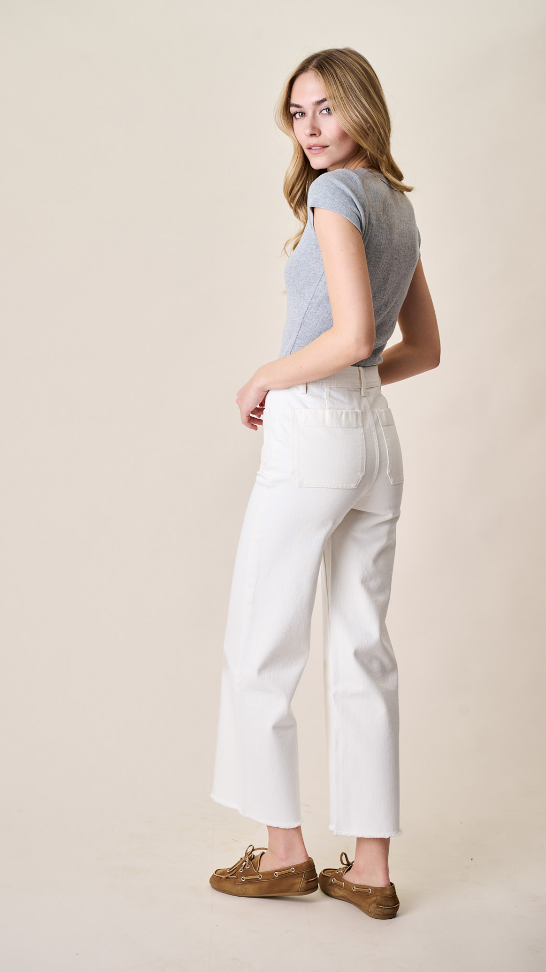 Haven High Rise Wide Leg Jean - White