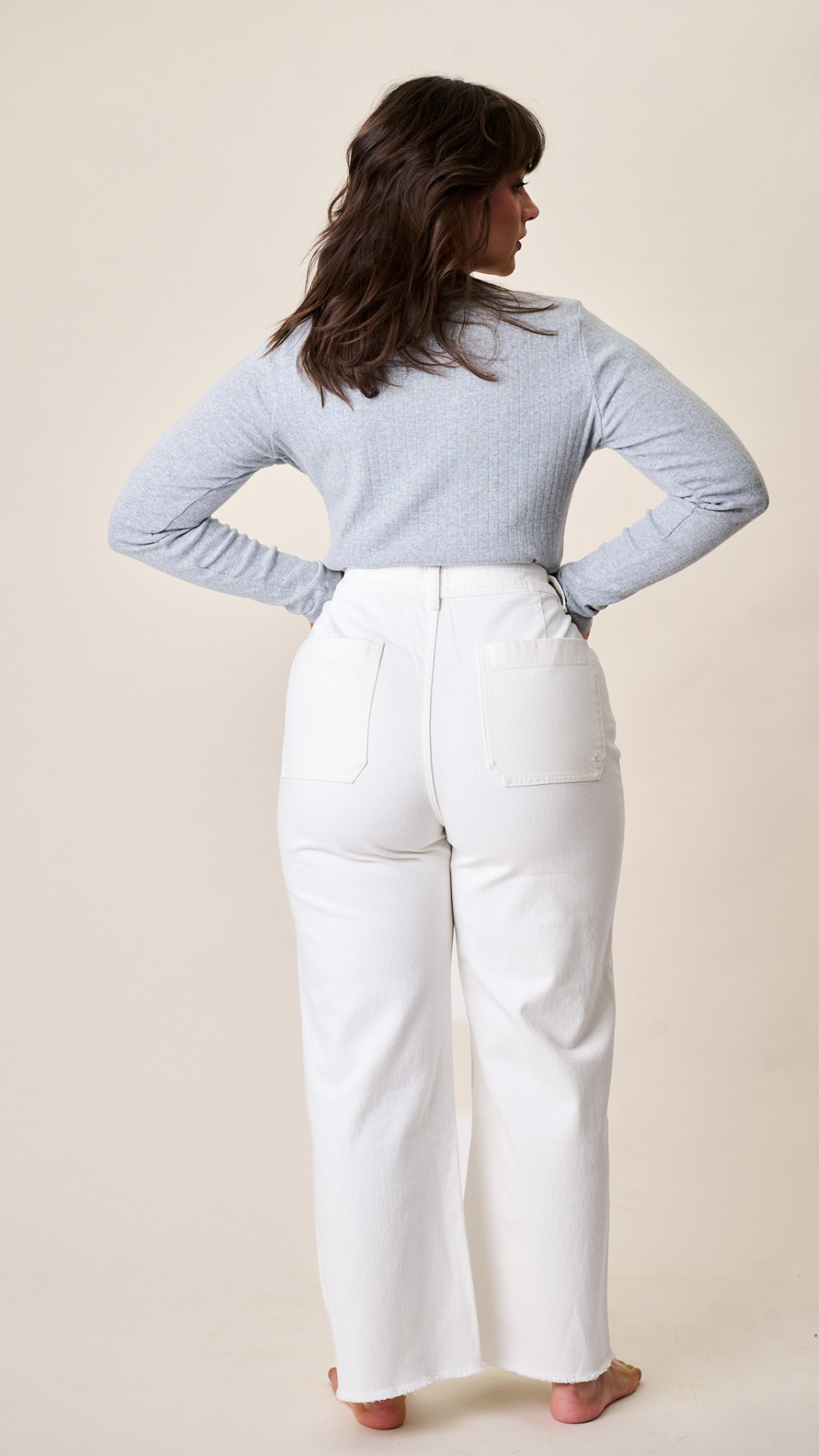 Haven High Rise Wide Leg Jean - White