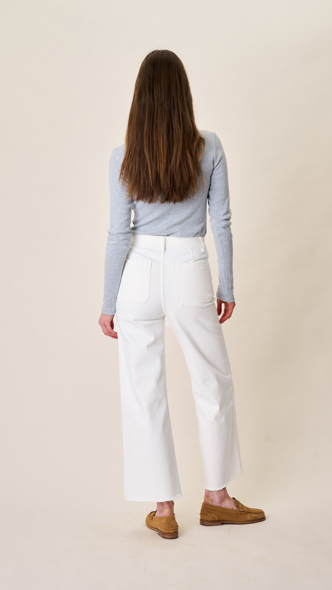 Haven High Rise Wide Leg Jean - White