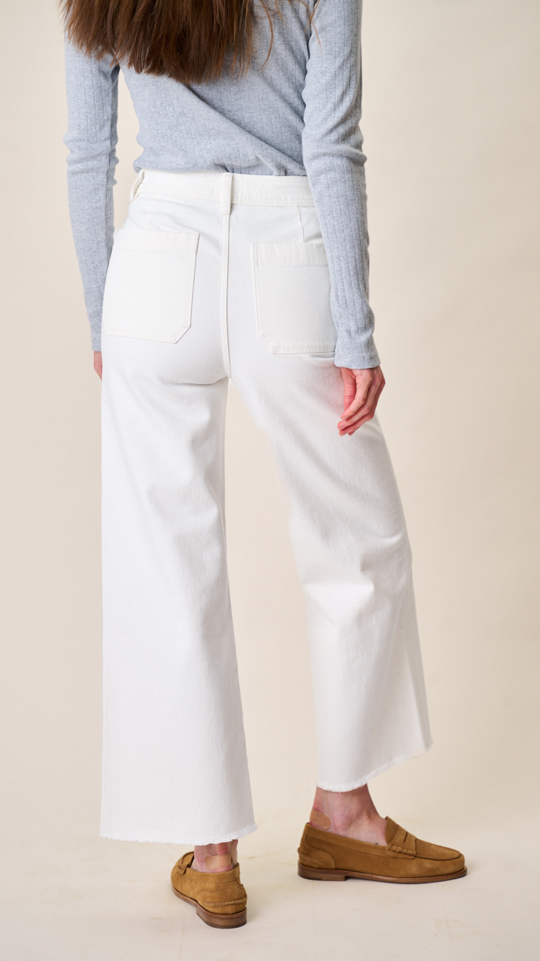 Haven High Rise Wide Leg Jean - White