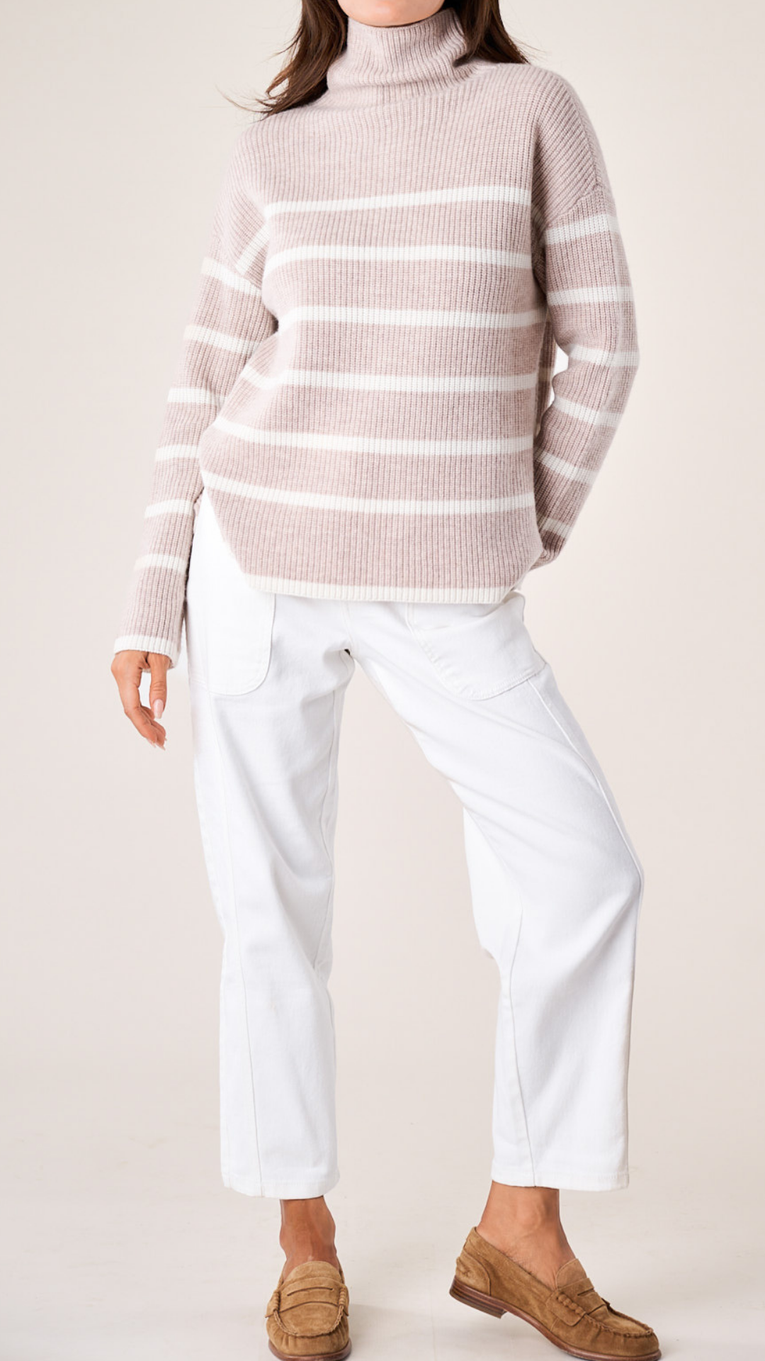 Martine Sweater - Oatmeal/Ivory Stripe