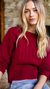 Slouchy Cable Knit Cashmere Sweater - Cranberry