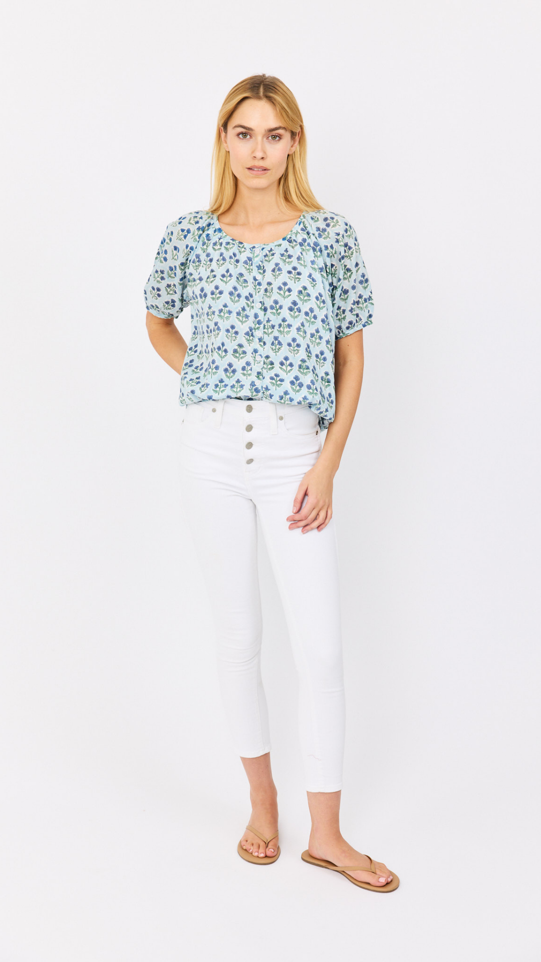 Everly Top - Navy Flower