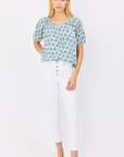 Everly Top - Navy Flower