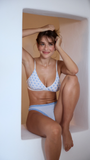 Crossover Bra - Blue Marea Flower Sprig