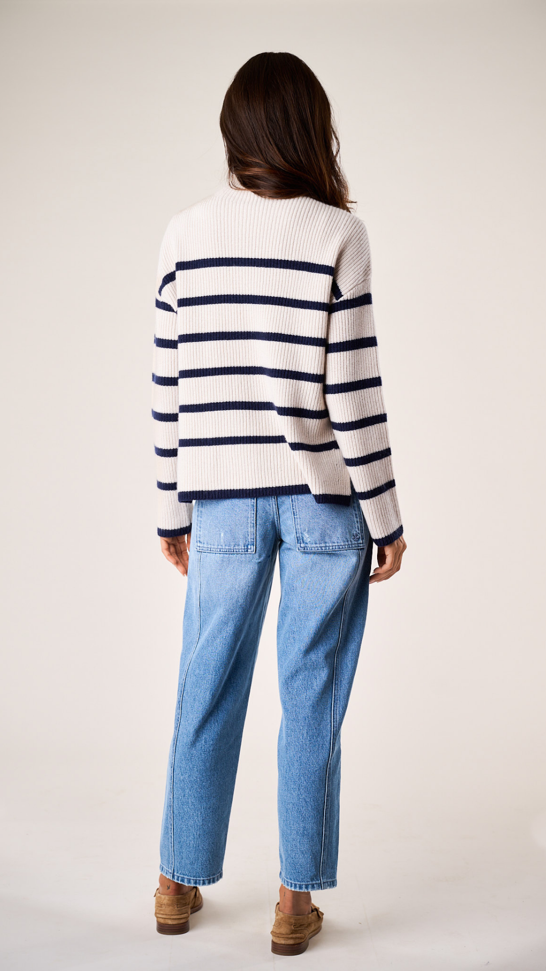 Martine Sweater - Ivory/Navy Stripe