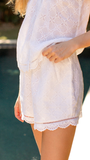Emma Shorts - White Lattice Eyelet