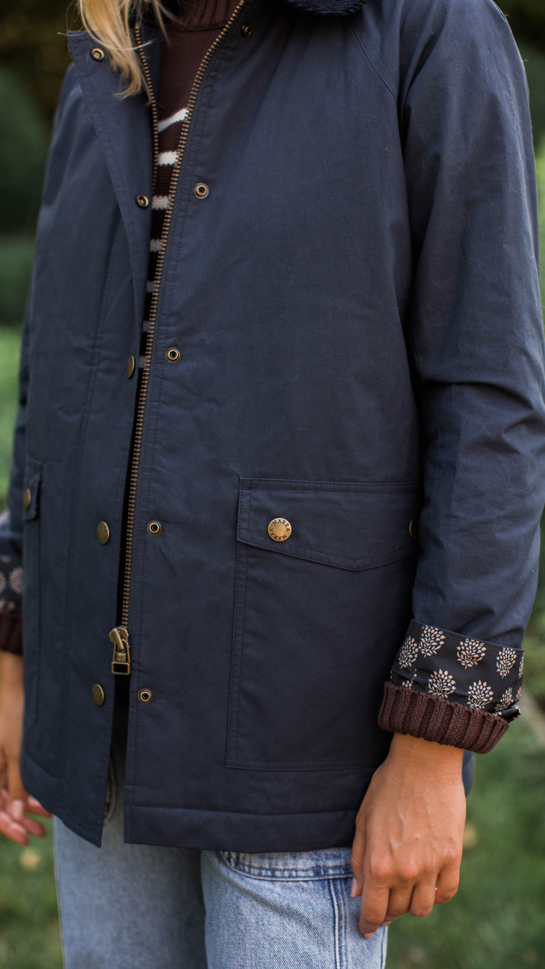 Waxed Barn Jacket - Navy