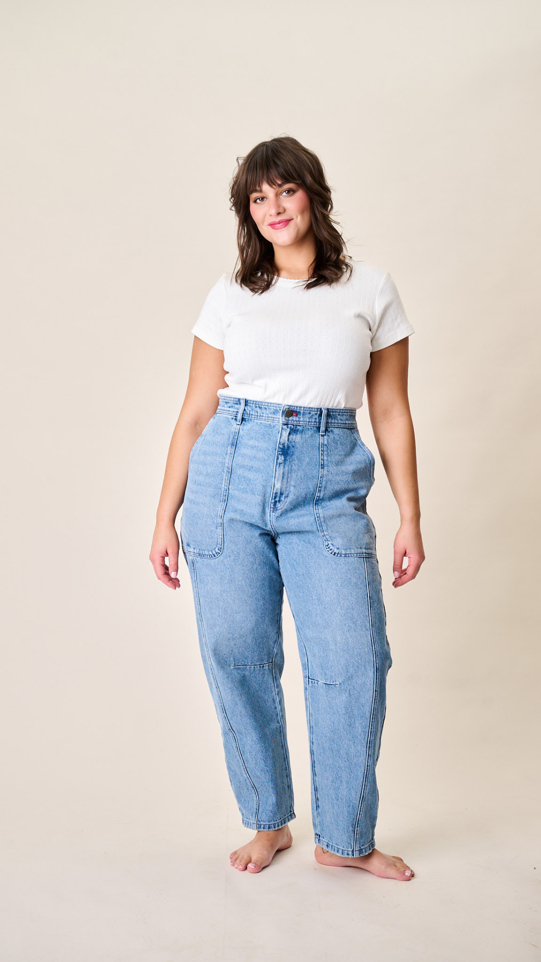 Meade High Rise Barrel Jean - Mill Plain Wash