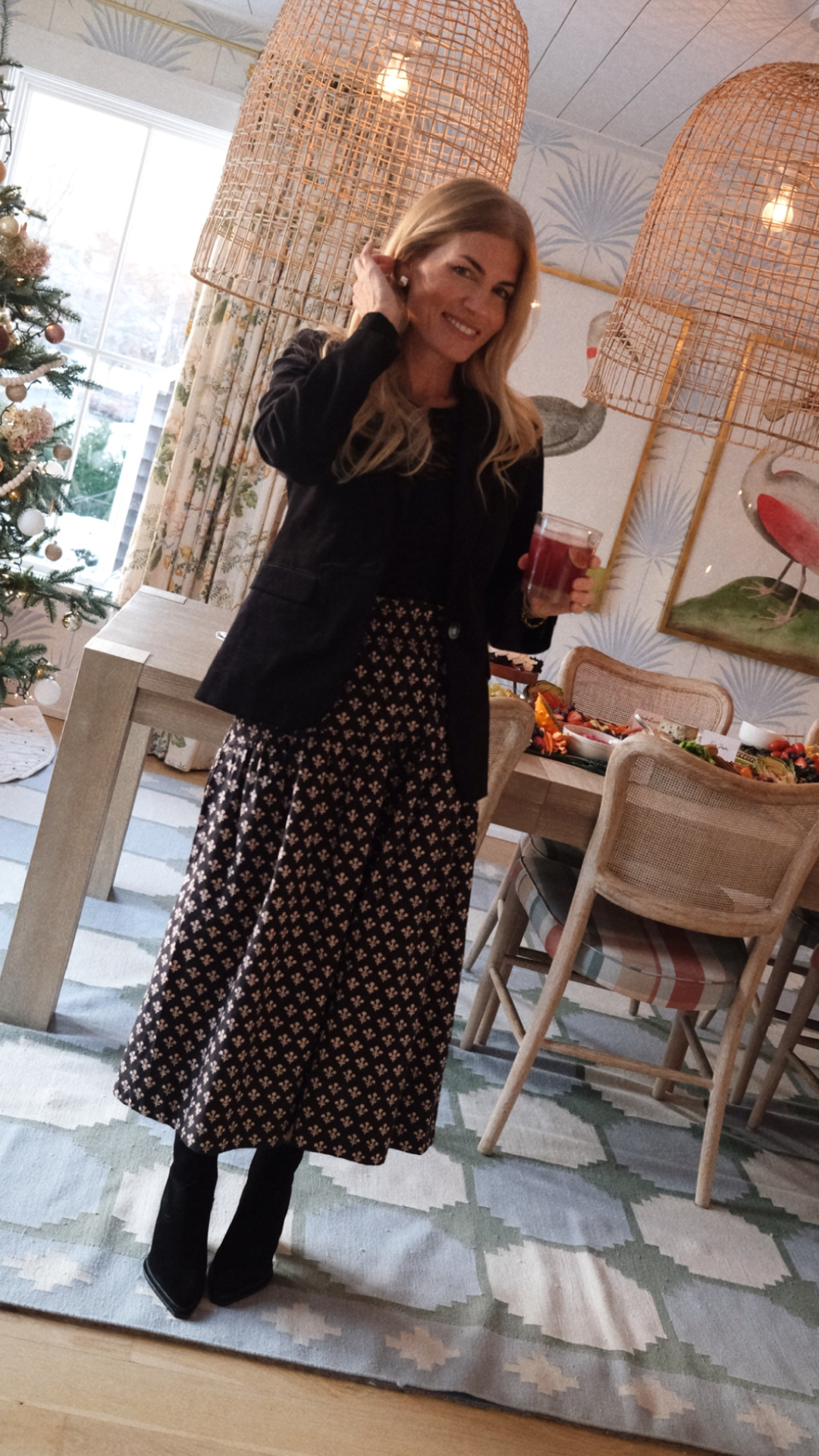 Louisa Skirt - Black Marea Flower