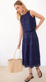 Louisa Skirt - Navy Demi Eyelet