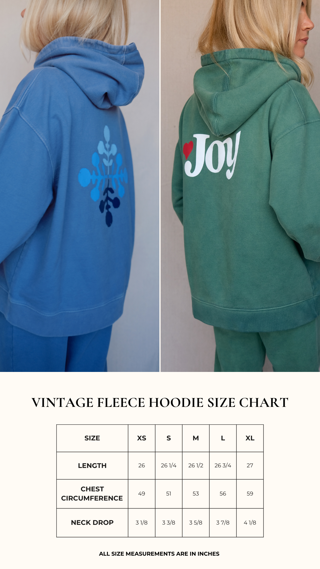 Vintage Fleece Hoodie - Snowflake