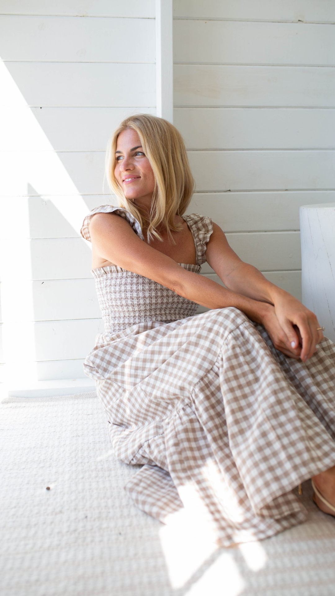 Sasco Dress - Dune Gingham