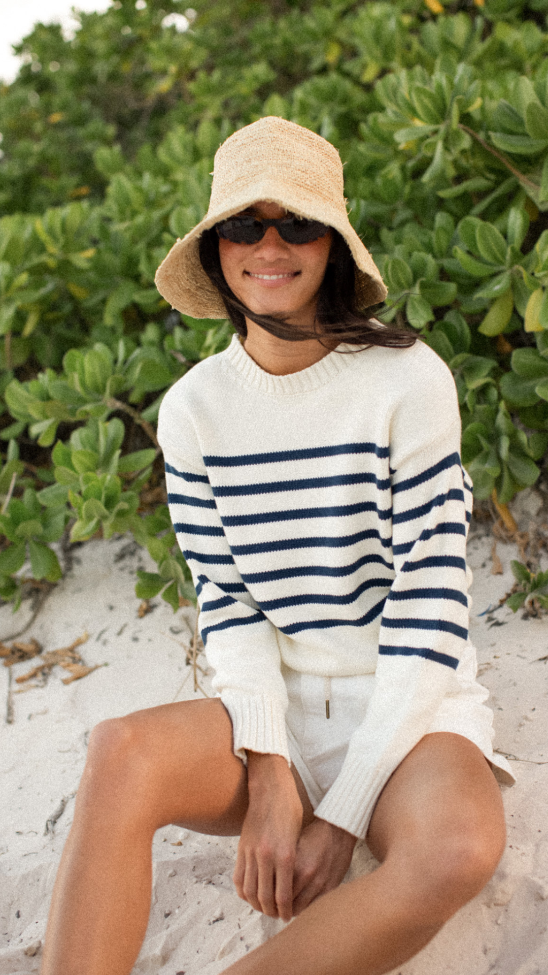 Lake Sweater - Ivory/Navy Stripe