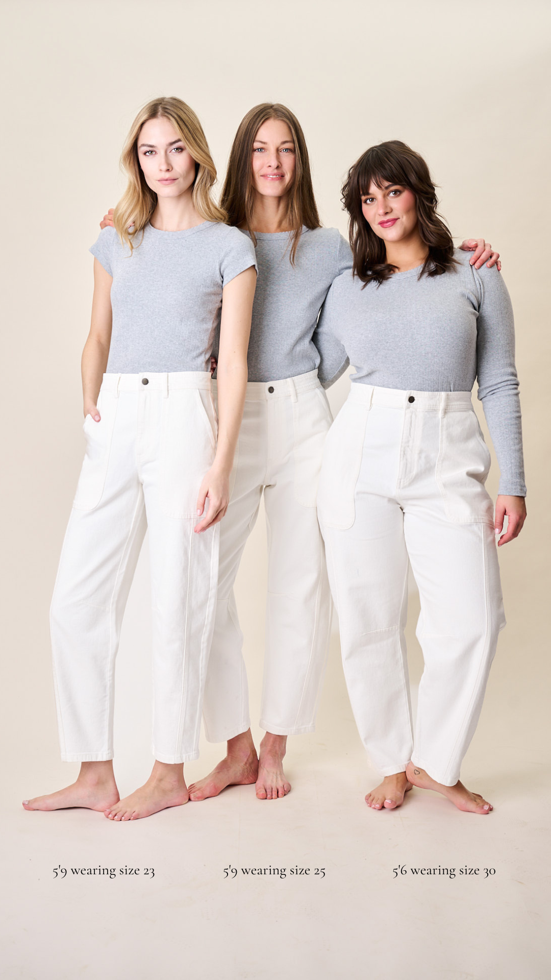 Meade High Rise Barrel Jean - White