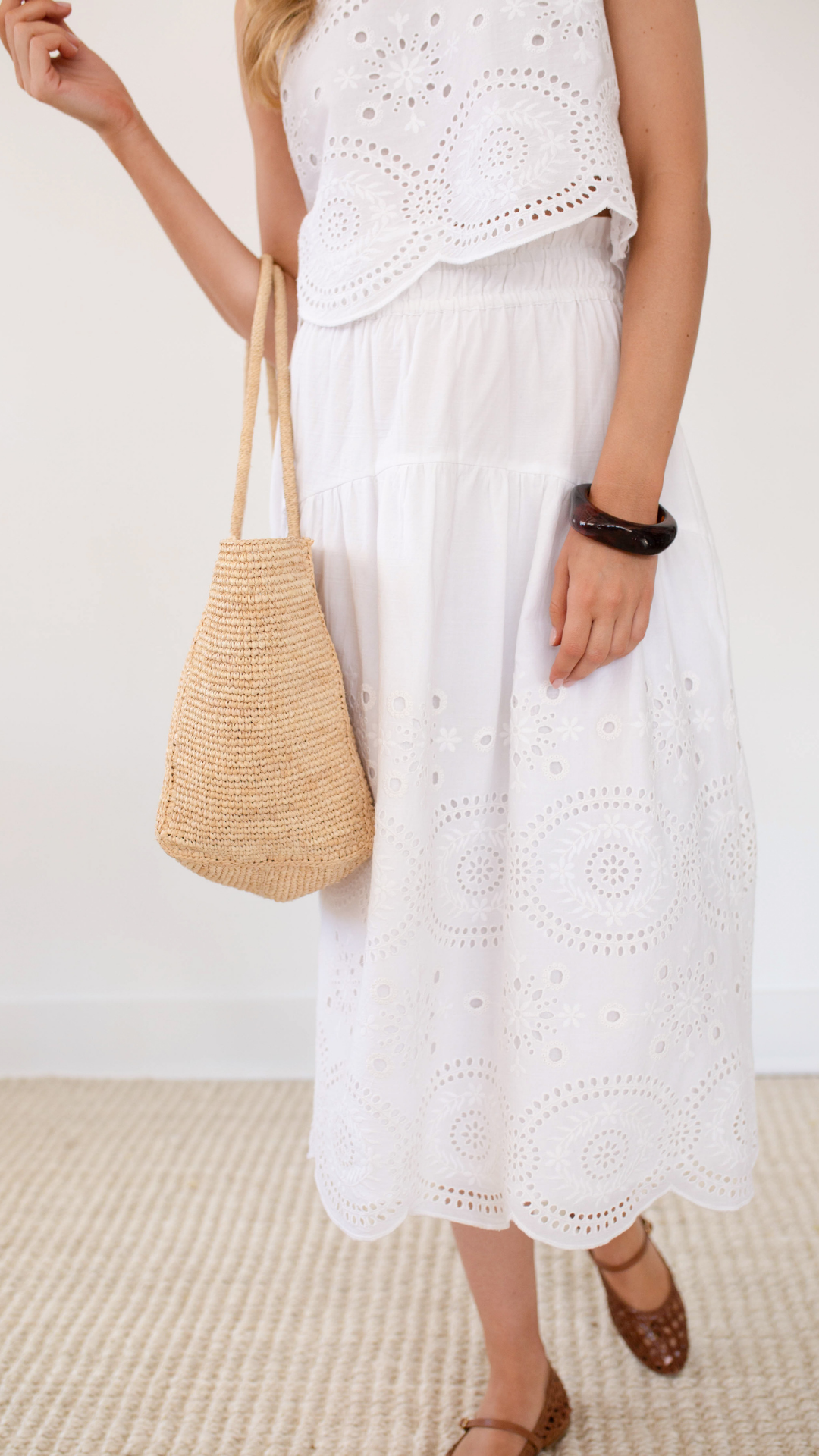 Louisa Skirt - White Demi Eyelet